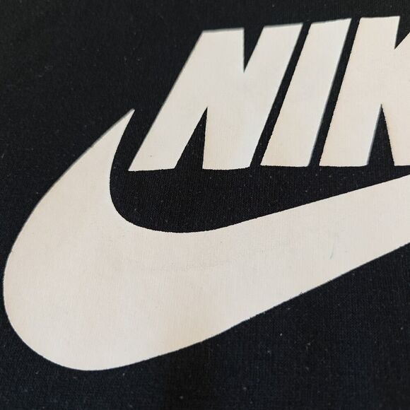 Nike swoosh logo black cotton blend sweatshirt hoodie sz L - Picture 4 of 6